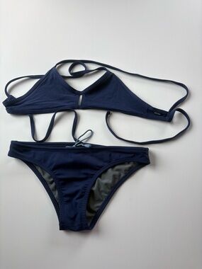 Jolyn Navy Blue Tie-Back Bikini Two-Piece